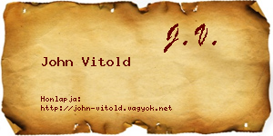 John Vitold névjegykártya